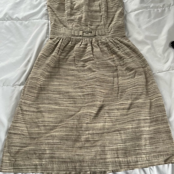 Banana Republic Strapless Cotton Linen Taupe Dress - Picture 3 of 3